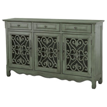 Load image into Gallery viewer, Madeline - 3-Drawer Scrollwork Accent Cabinet - Antique Green