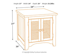 Load image into Gallery viewer, Wystfield - White / Brown - Rectangular End Table - 2 Doors