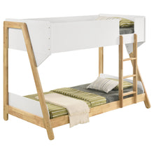 Load image into Gallery viewer, Wyatt - Wood Twin Over Twin Bunk Bed - White And Natural