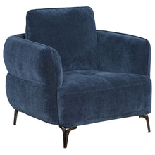 Load image into Gallery viewer, Lively - Chenille Upholstered Modern Track Arm Chair - Blue
