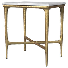 Load image into Gallery viewer, Baldwin - Rectangular Marble Top Side Table - White And Gold