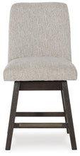 Load image into Gallery viewer, Burkhaus - Beige / Dark Brown - Upholstered Swivel Barstool (Set of 2)