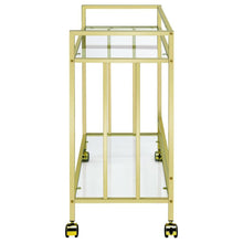 Load image into Gallery viewer, Cara - 2-tier Rectangular Glass Shelf Metal Bar Cart