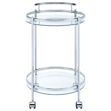 Load image into Gallery viewer, Chrissy - Round Glass Shelf Metal Bar Cart