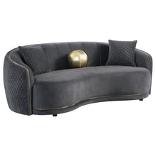 Load image into Gallery viewer, Brookside - Velvet Upholstered Curved Sofa - Dark Gray