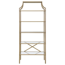 Load image into Gallery viewer, Serena - 5-Shelf Glass Bookshelf - Gold
