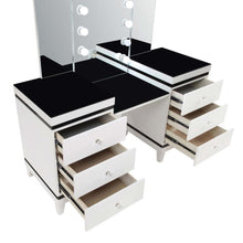 Load image into Gallery viewer, Talei - 6-Drawer Vanity Set With Lighting - Black And White