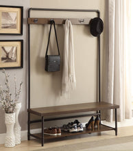Load image into Gallery viewer, Alise - 5 Hook Coat Rack Hall Tree With Shoe Bench - Chestnut