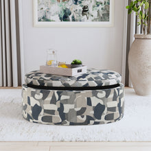 Load image into Gallery viewer, Tomkins - Oval Upholstered Storage Ottoman - Indigo Blue