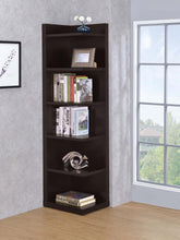Load image into Gallery viewer, Alder - 6-Shelf Corner Bookcase - Cappuccino
