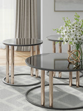 Load image into Gallery viewer, Hannerly - Black / Gold Finish - Occasional Table Set (Set of 3)