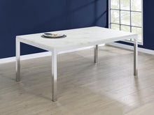 Load image into Gallery viewer, Athena - Rectangular Faux Marble Dining Table - Chrome