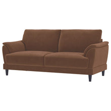 Load image into Gallery viewer, Selma - Velvet Upholstered Crescent Arm Sofa - Rust