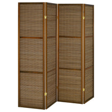 Load image into Gallery viewer, Browning - 4-Panel Bamboo Room Divider Folding Screen - Walnut