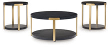 Load image into Gallery viewer, Shylore - Black / Brass Finish - Occasional Table Set (Set of 3)