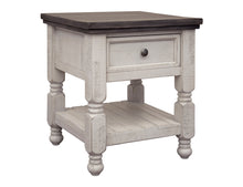 Load image into Gallery viewer, Stone - End Table With 1 Drawer And Shelf - Antiqued Ivory / Weathered Gray