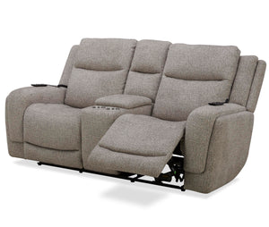 Penfield - Power Reclining Zero Gravity Console Loveseat With Heat, Massage And Speaker - Frappe