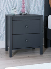 Load image into Gallery viewer, Simmenfort - Navy Blue - Two Drawer Night Stand