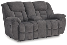 Load image into Gallery viewer, Foreside - Charcoal - Dbl Reclining Loveseat with Console
