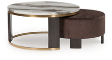 Load image into Gallery viewer, Jazmore - Brown / Brass Finish - Nesting Cocktail Tables (Set of 2)