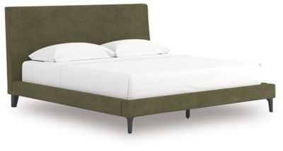 Chirason - Sage Green - California King Upholstered Bed With Roll Slats