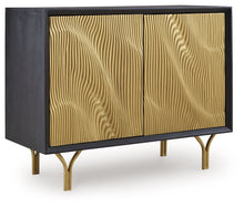 Load image into Gallery viewer, Tayner - Black / Gold Finish - Accent Cabinet