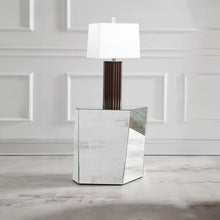 Load image into Gallery viewer, Capella - Mirrored Abstract Geometric End Table - Silver