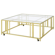 Load image into Gallery viewer, Adri - Square Glass Top Coffee Table With Casters