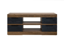 Load image into Gallery viewer, Tuxedo - TV Stand - Satin Black / Brown