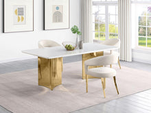 Load image into Gallery viewer, Telvin - Rectangular Marble Top Dining Table White - White Marble