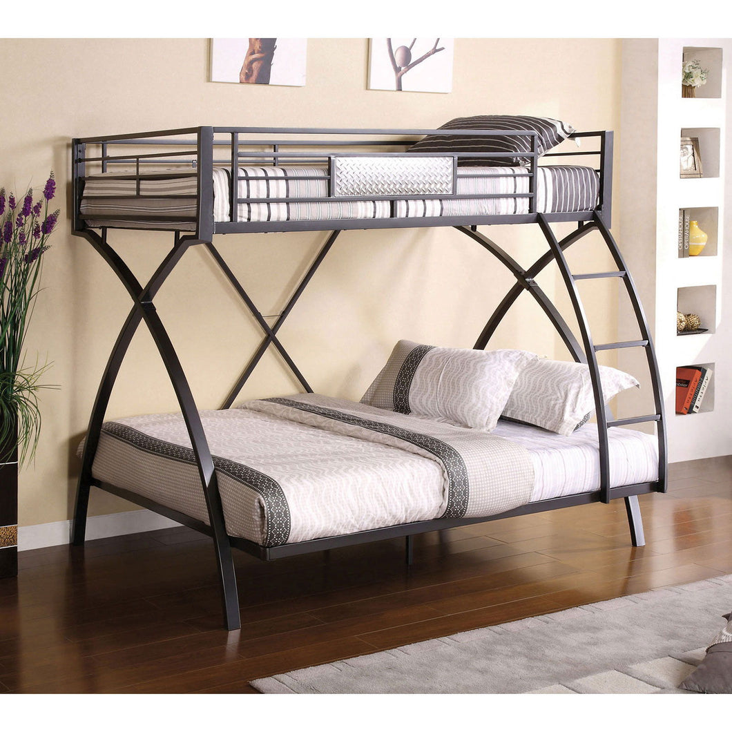 Apollo - Twin Over Full Bunk Bed - Gun Metal