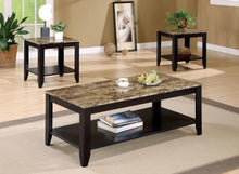 Load image into Gallery viewer, Flores - 3 Piece Faux Marble Top Coffee Table Set - Cappuccino