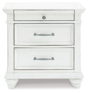 Kanwyn - Whitewash - Three Drawer Night Stand