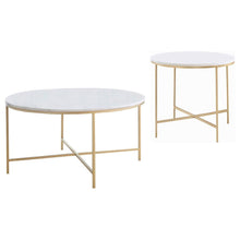 Load image into Gallery viewer, Ellison - Round Marble Coffee And End Table Set