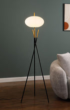 Load image into Gallery viewer, Layton - White Orb Shade Tripod Floor Lamp - Black