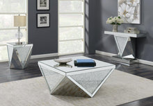 Load image into Gallery viewer, Amore - Square Mirrored Acrylic Crystal Side End Table - Silver