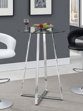 Load image into Gallery viewer, Zanella - Round Glass Top Bistro Bar Table - Chrome