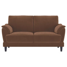 Load image into Gallery viewer, Selma - Velvet Upholstered Crescent Arm Loveseat - Rust