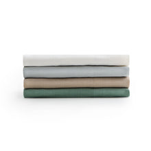 Load image into Gallery viewer, Linen-Weave Cotton Twin Sheet Set - Fog