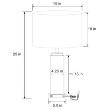 Load image into Gallery viewer, Lucius - Drum Shade Marble Body Table Lamp - White