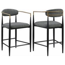 Load image into Gallery viewer, Tina - Metal Counter Height Bar Stool With Upholstered Back And Seat (Set of 2)