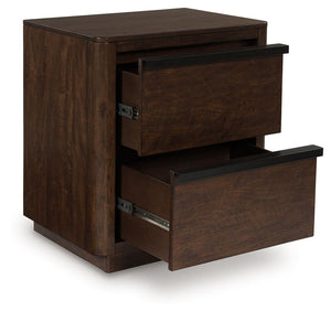 Dilenno - Dark Brown - Two Drawer Night Stand