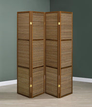 Load image into Gallery viewer, Browning - 4-Panel Bamboo Room Divider Folding Screen - Walnut