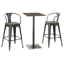 Load image into Gallery viewer, Cavalier - 3 Piece Square Bar Table Set - Dark Elm and Black