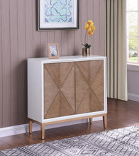 Load image into Gallery viewer, Gretchen - 2 Door Wood Fluted Parquet Cabinet - White And Brown