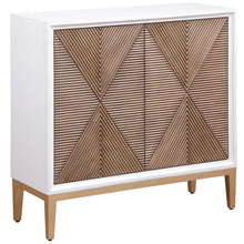Load image into Gallery viewer, Gretchen - 2 Door Wood Fluted Parquet Cabinet - White And Brown