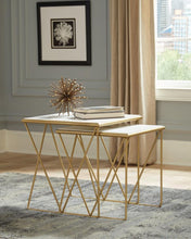 Load image into Gallery viewer, Bette - 2 Piece Marble Top Nesting Table Set - White And Gold