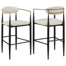 Load image into Gallery viewer, Tina - Metal Pub Height Bar Stool With Upholstered Back And Seat (Set of 2)