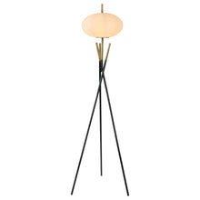 Load image into Gallery viewer, Layton - White Orb Shade Tripod Floor Lamp - Black