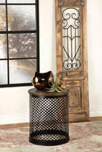 Load image into Gallery viewer, Aurora - Round Drum Base Accent Side Table - Natural And Black